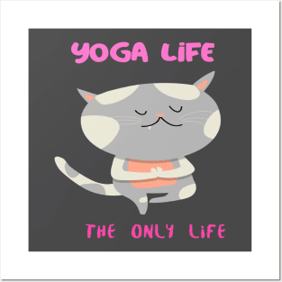 yoga cat Posters and Art